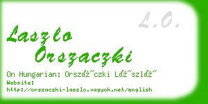 laszlo orszaczki business card